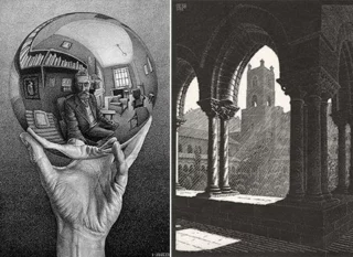 Mano con sfera e Monreale - Escher