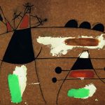 foto di "Peinture" di Miró - Olio, caseina, catrame e sabbia su Masonite