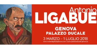 banner della mostra su Antonio Ligabue a Genova