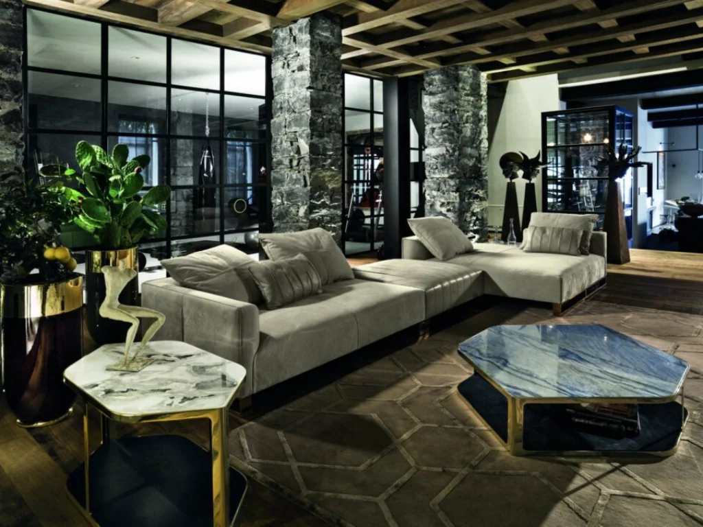 Alessandro La Spada firma i nuovi coffee tables Tiles e il divano Fold per Longhi
