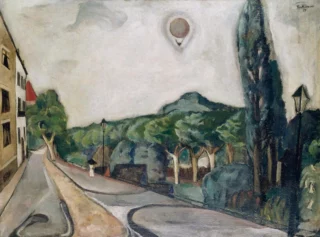 Max Beckmann, Paesaggio con mongolfiera, 1917