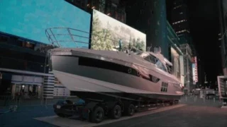 Il superyacht made in Italy Azimut S6 attracca a Time Square